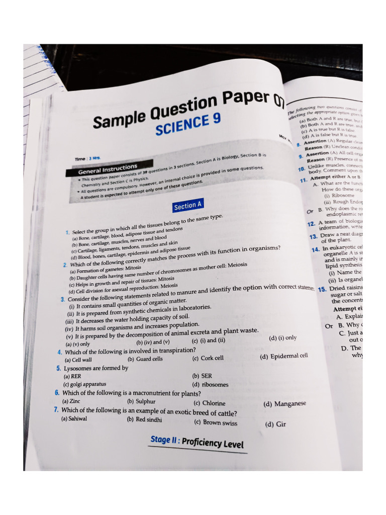 Class 9 Sample Paper Science - 260120 - 185839 | PDF