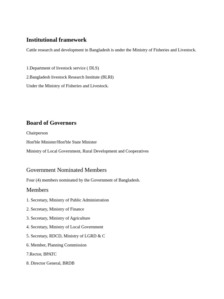 Institutional Framework | PDF