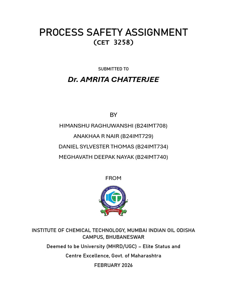 .Trashed 1774013536 Process Safety Assignment | PDF | Safety | Accidents