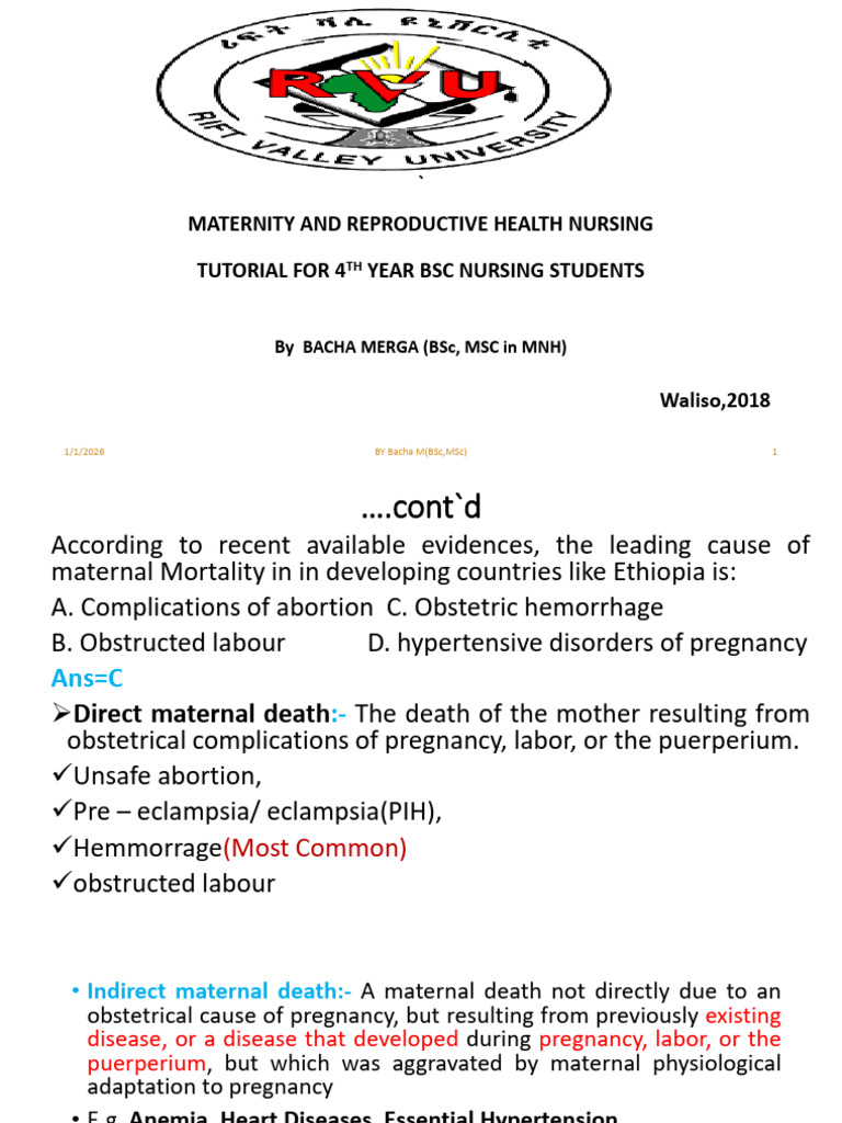 Maternity Tutorial, 2018. | PDF | Menstrual Cycle | Maternal Health