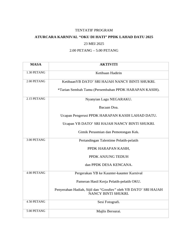 Tentatif Program | PDF
