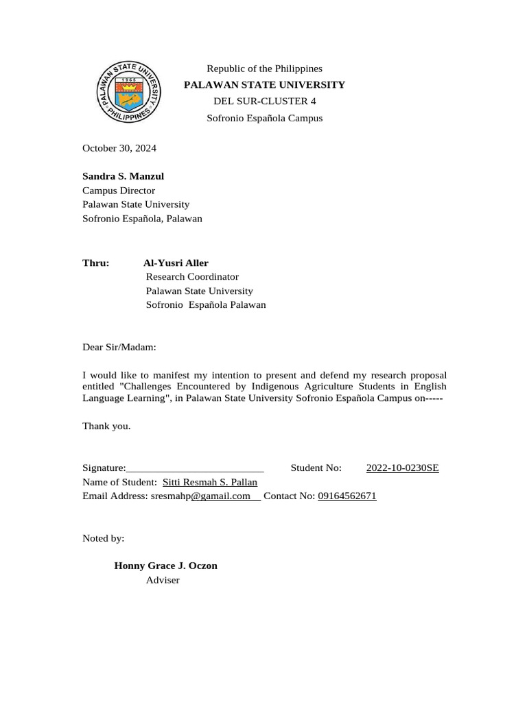 Letter For Proposal and Final | PDF