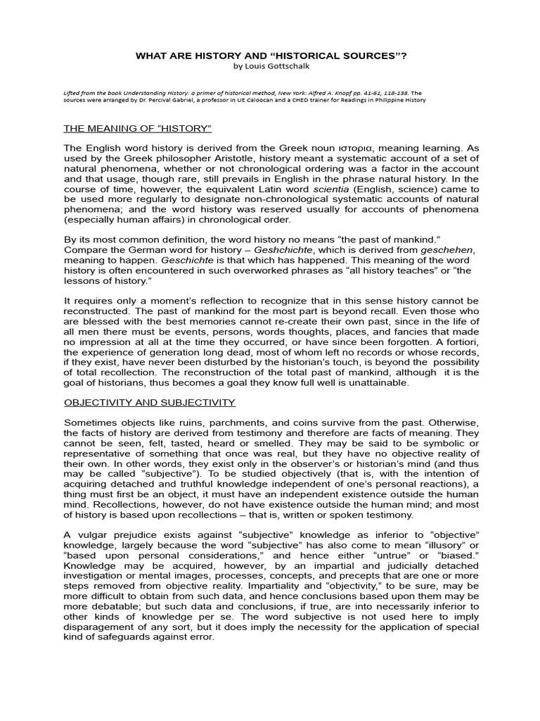 History and Historical Sources | PDF