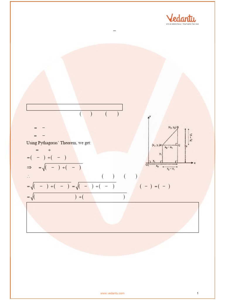 ICSE Class 9 Mathematics Chapter 28 - Distance Formula Revision Notes | PDF