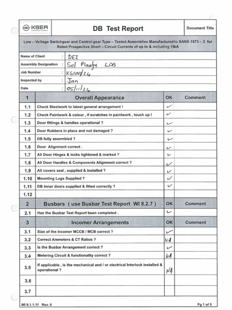 DB Test Report Sol | PDF
