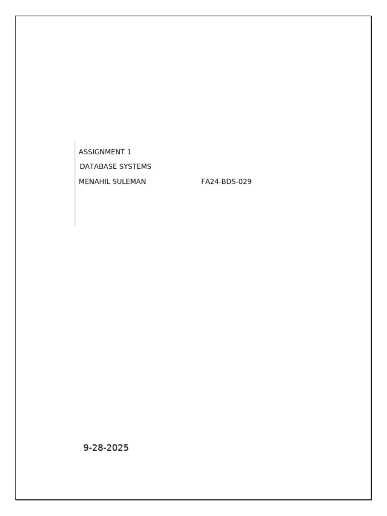 Assignment 1 DBMS Sem 3 | PDF | Sql | Relational Model