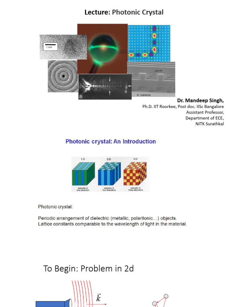 Lecture 10 - Photonic Crystals-1 | PDF | Scattering | Light