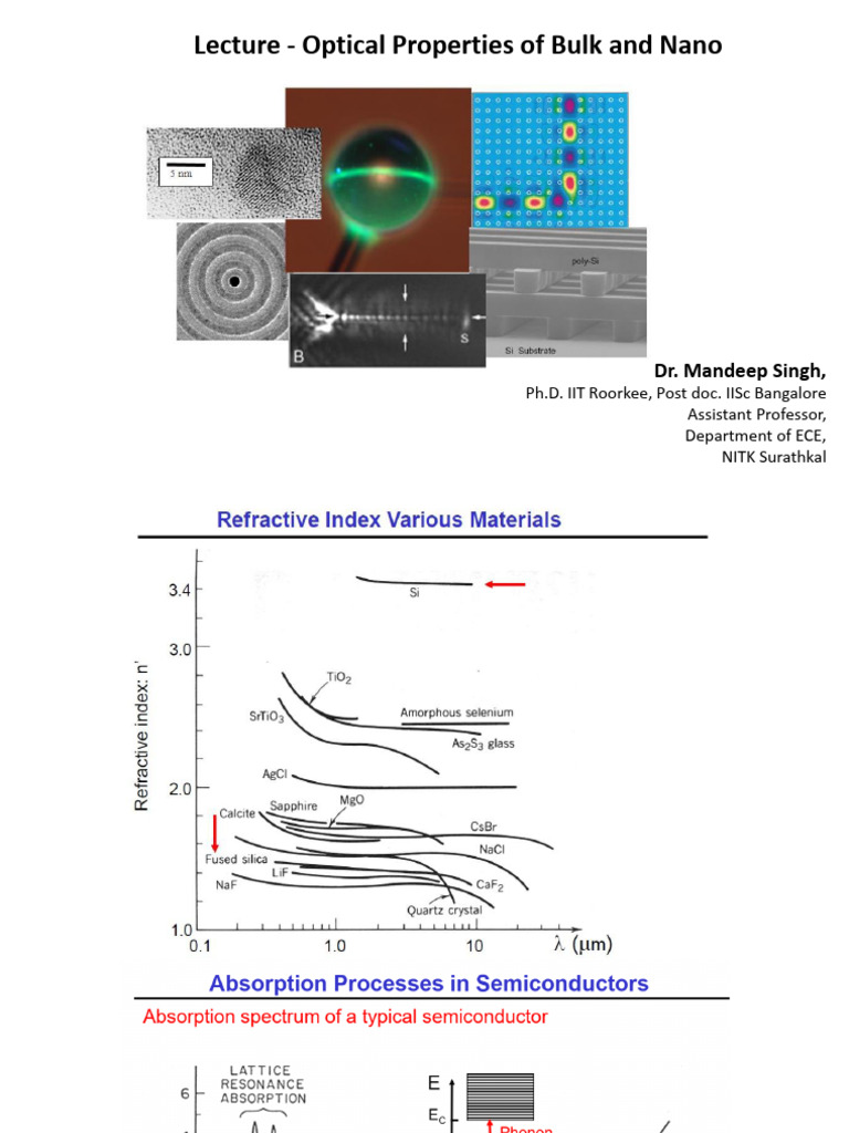 Lecture 08 - Optical Properties of Bulk and Nano-2 | PDF