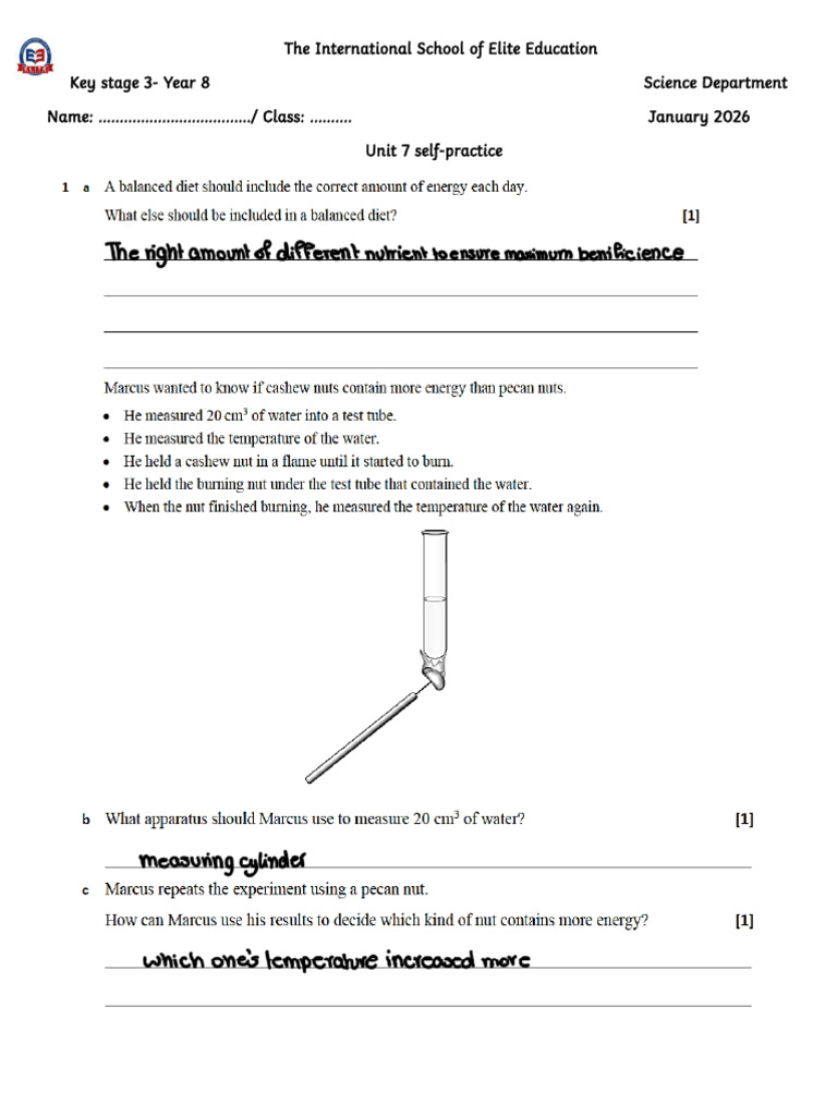Unit 7 Self Practice and Its Model Answer | PDF
