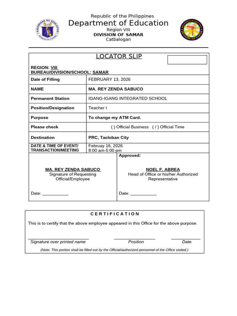 Locator Slip | PDF