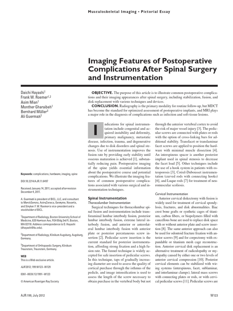 Hayashi Et Al 2012 Imaging Features of Postoperative Complications ...