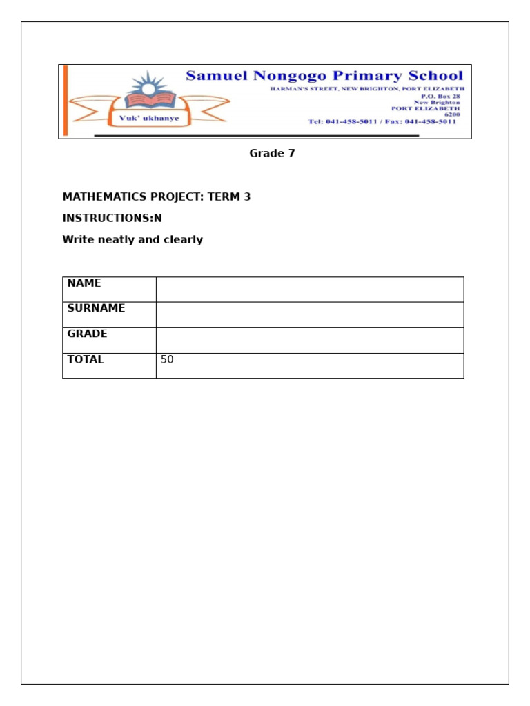 Grade 7 Project | PDF