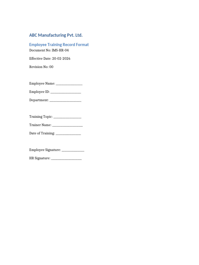 4 Training Record Format | PDF