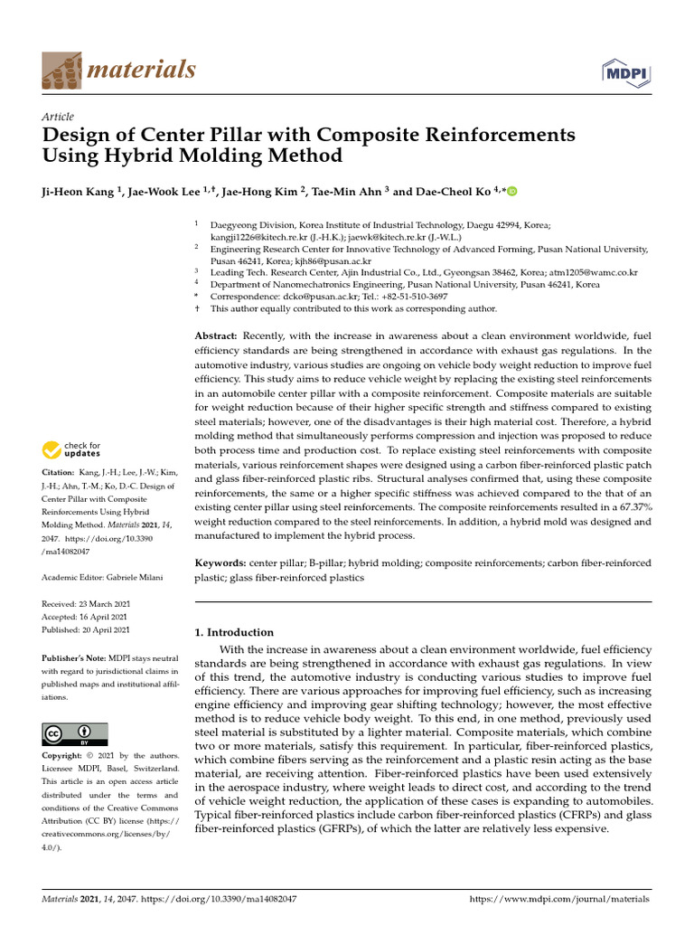 Materials 14 02047 | PDF | Composite Material | Fiberglass