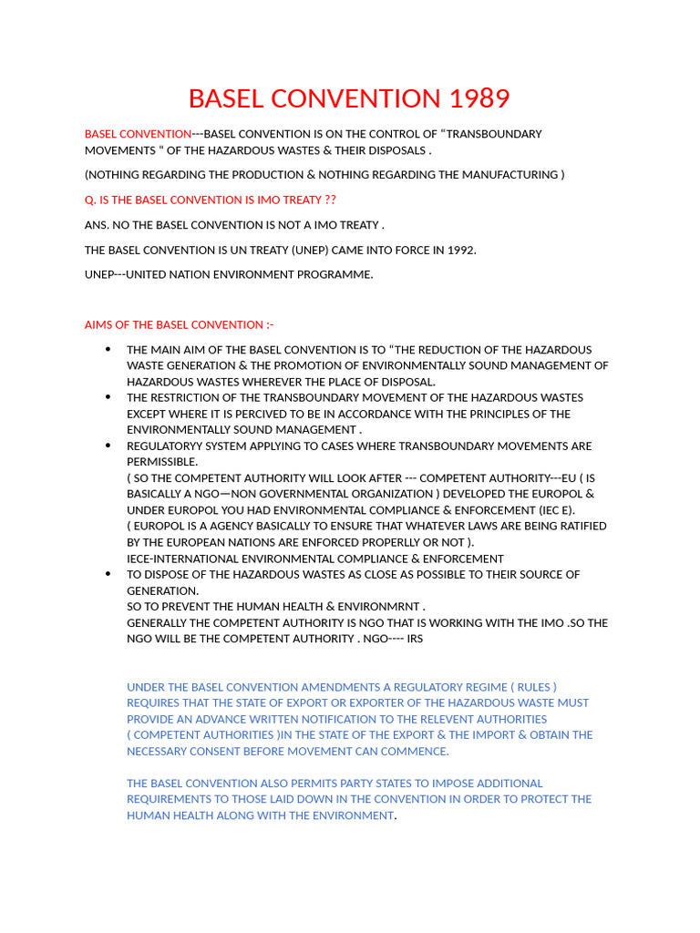 Basel Convention | PDF