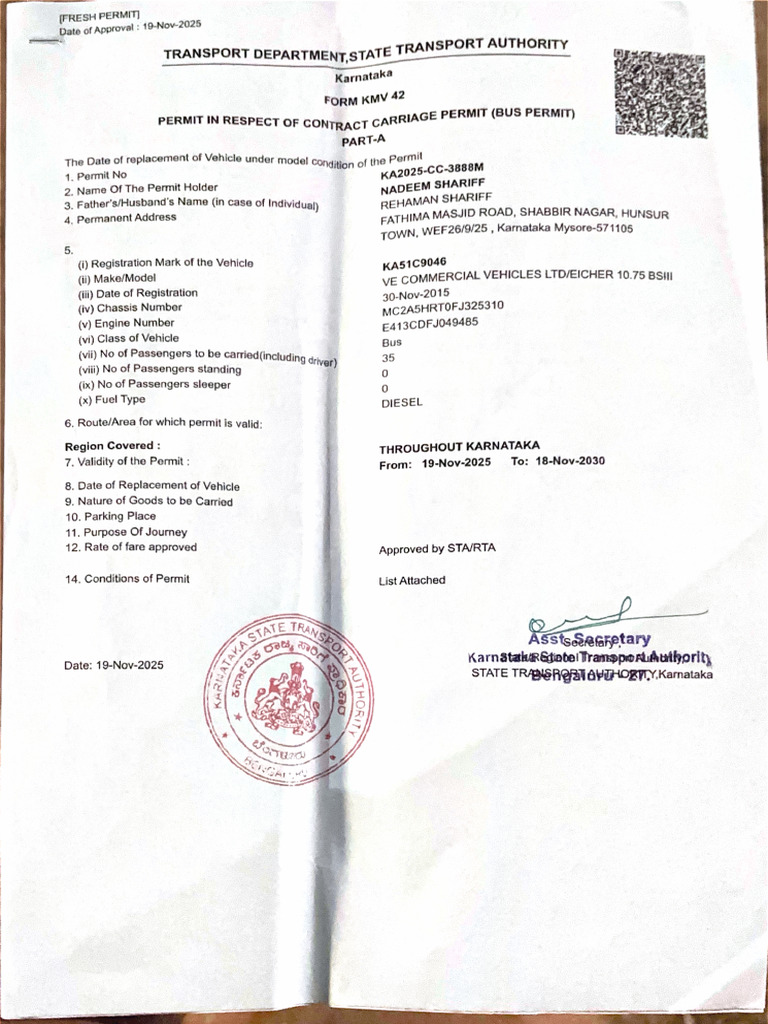 Fresh Permit | PDF