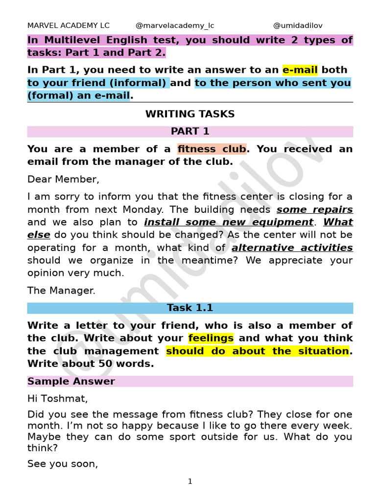 Extra Writing Topics For Task 1.1 and Task 1.2 | PDF | Subject (Grammar ...