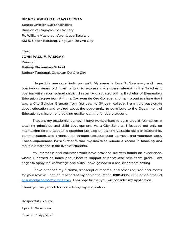 Letter For DEped | PDF