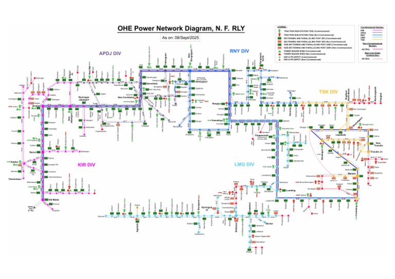 OHE Power Network Diagram As On 2025-09-08 | PDF