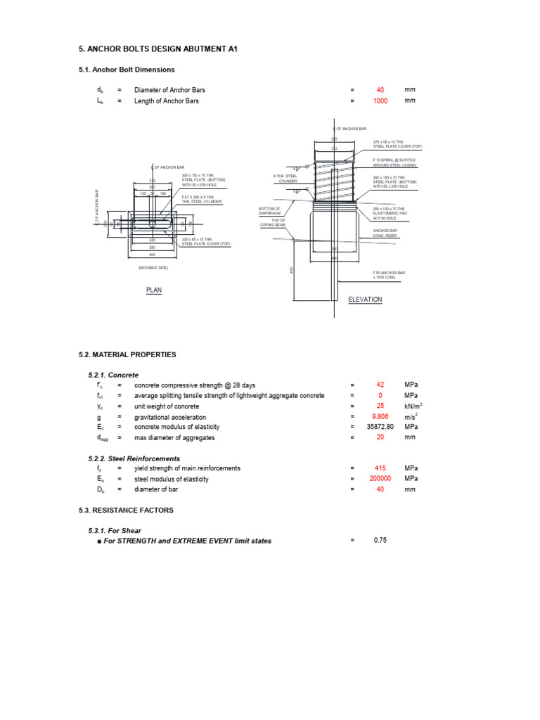 Anchor Bolts Design A1 Rev01 | PDF | Concrete | Mechanical Engineering
