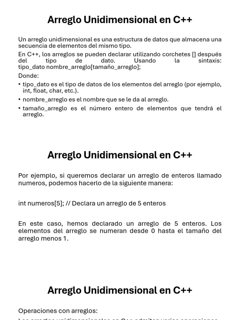 Arreglo Unidimensional | PDF