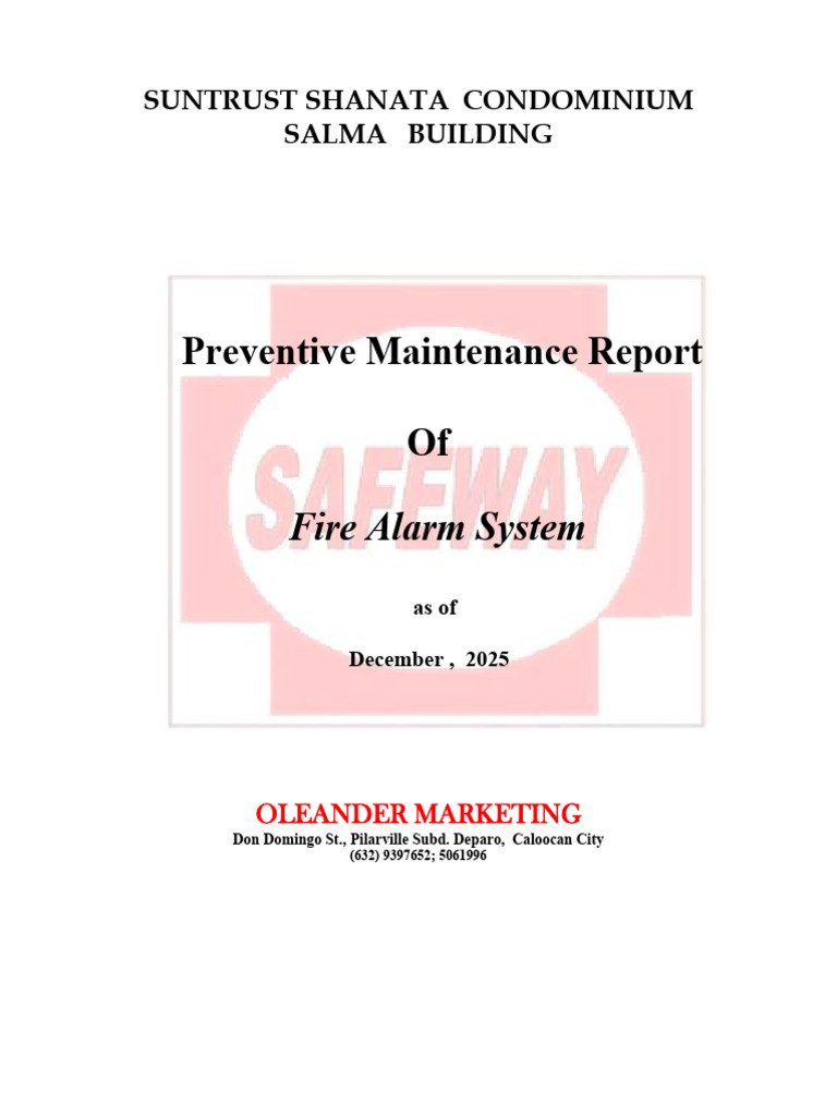 SHANATA - SALMA BLDG - Rev1 Fire Alarm Inspection Report | PDF ...