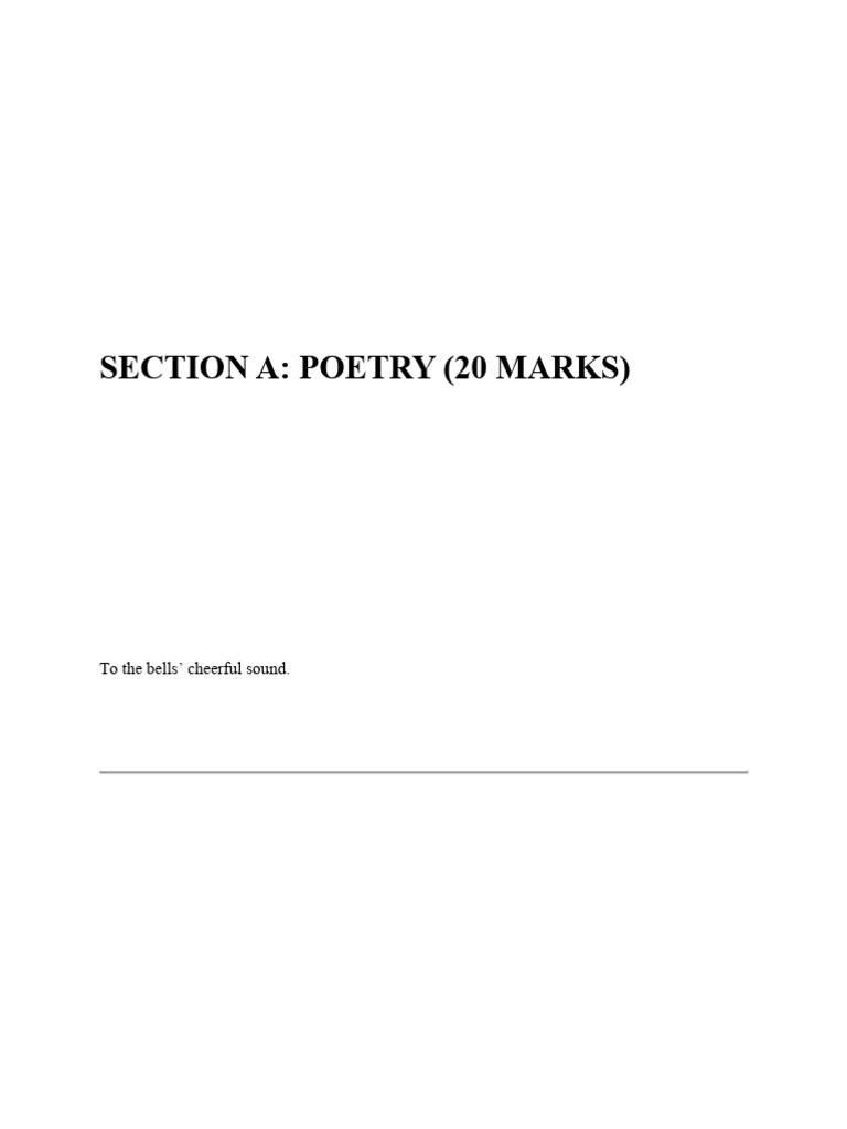 English Poetry Quistion Paper | PDF
