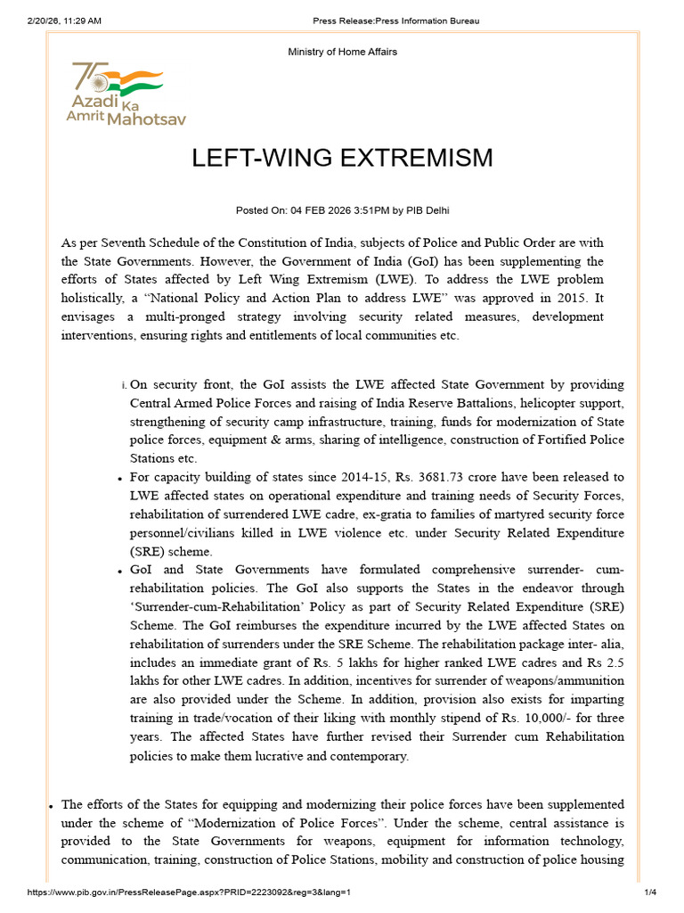 Left Wing Extremism | PDF | Terrorism Financing | National Security