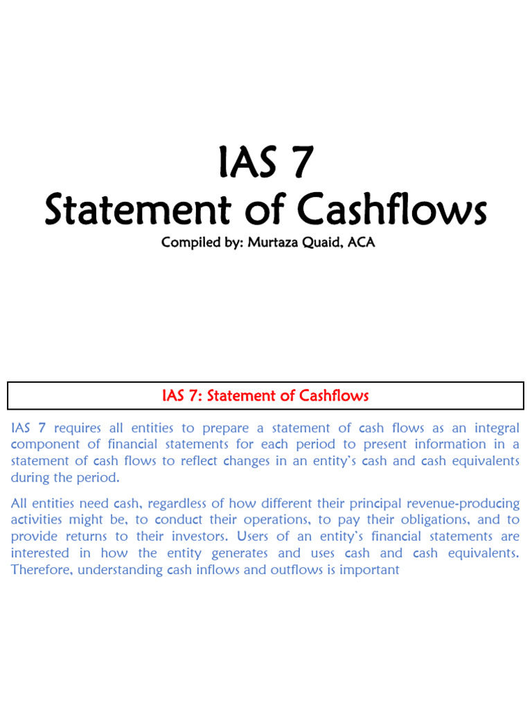 IAS 7 - Statement of Cashflows Statement | PDF | Investing | Dividend