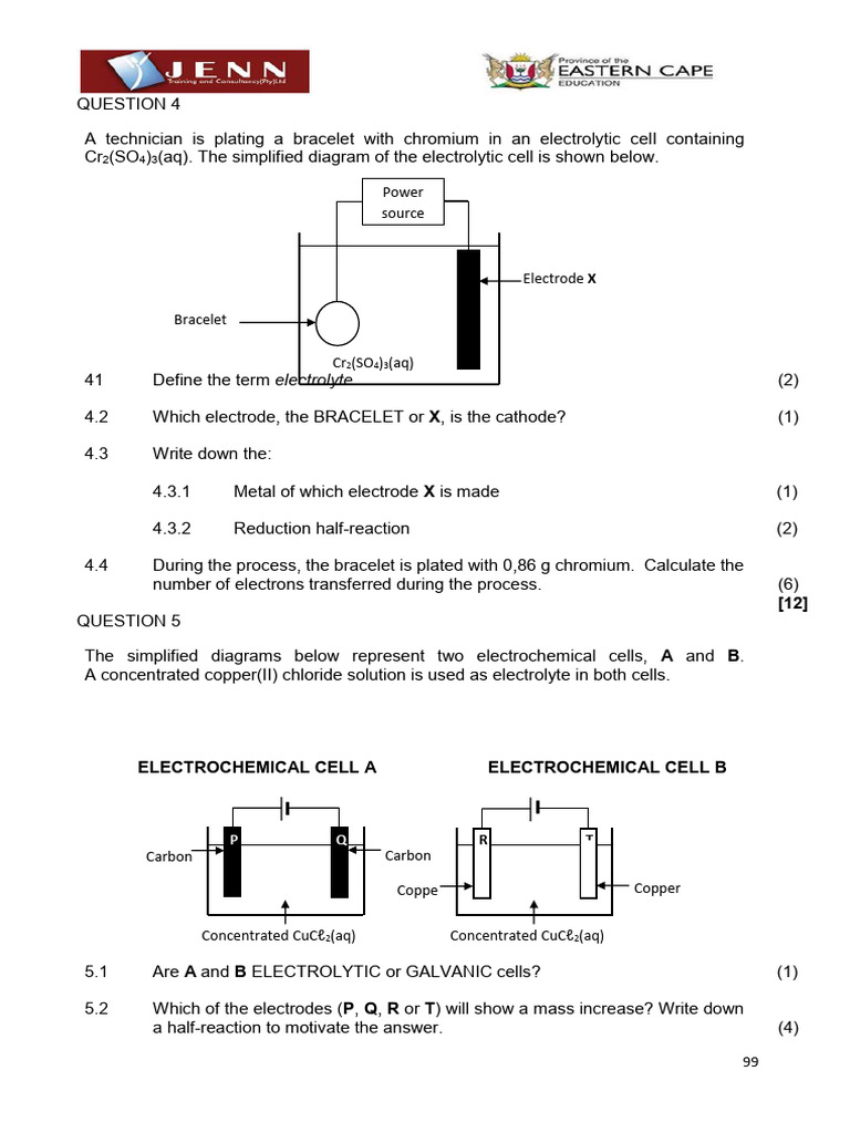 Physical Science Term 3 e Cape 1 1680 | PDF | Electrochemistry | Electrode