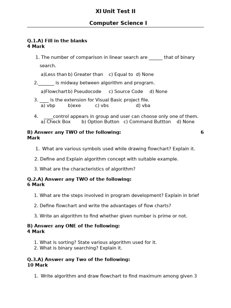 CS 2 - Unit Test 2 (11th) | PDF | Computing | Computer Engineering