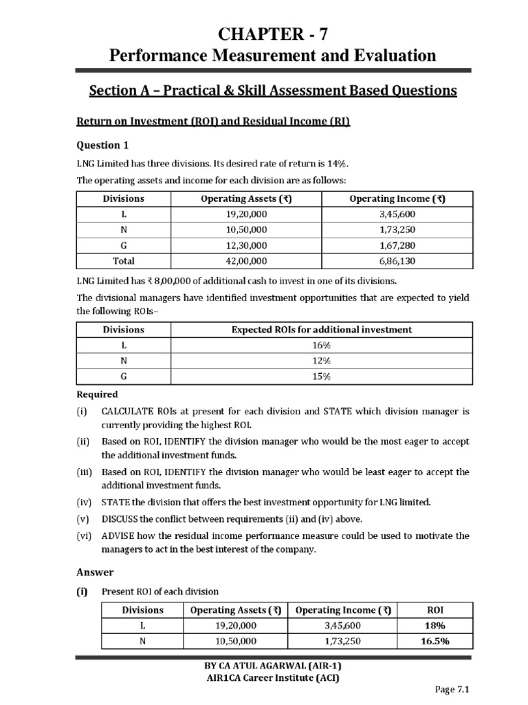Chapter 7 Performance Measurement & Evaluation | PDF