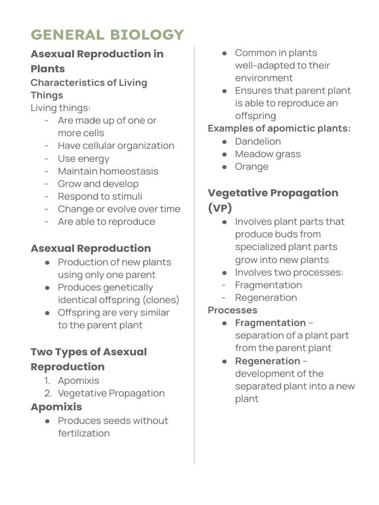 Asexual Reproduction in Plants | PDF | Seed | Flowers