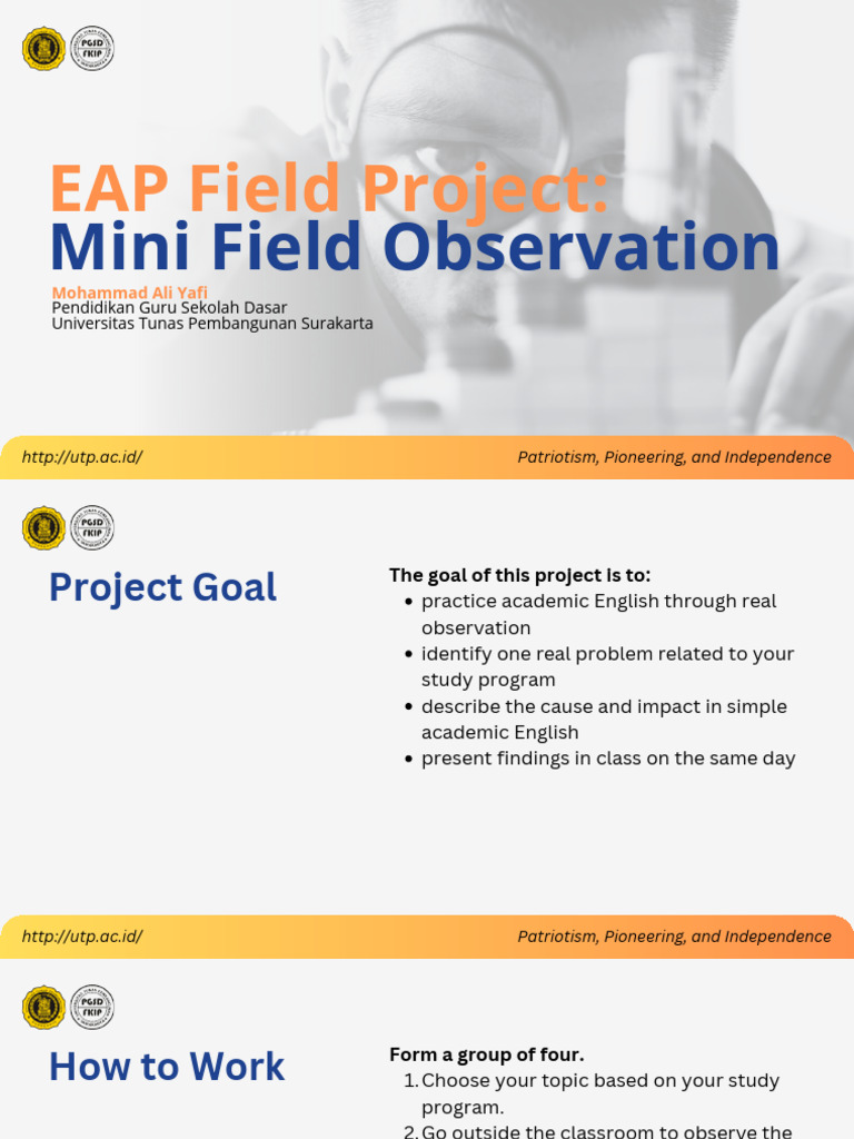 EAP Field Project Mini Field Observation | PDF