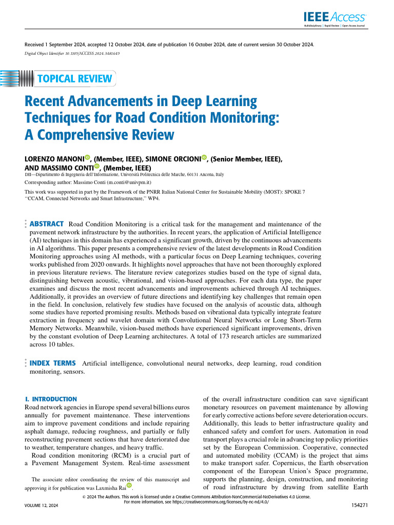 Recent Advancements in Deep Learning Techniques For Road Condition ...