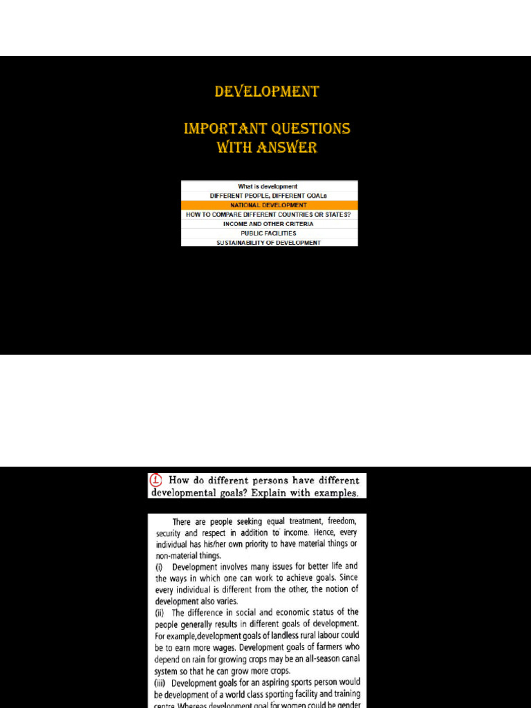 Development Important Questions | PDF
