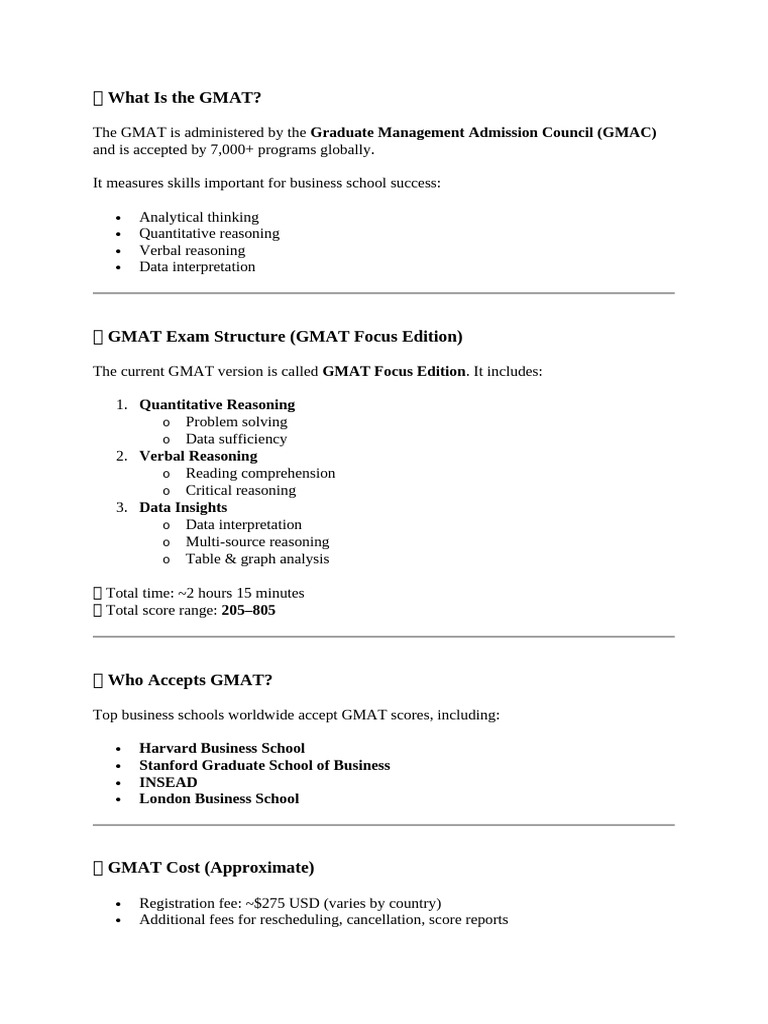 GMAT Prep Notes | PDF | Graduate Management Admission Test | Evaluation ...