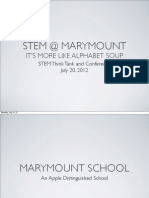 STEM at Marymount: STEM Think Tank & Conference Presentation