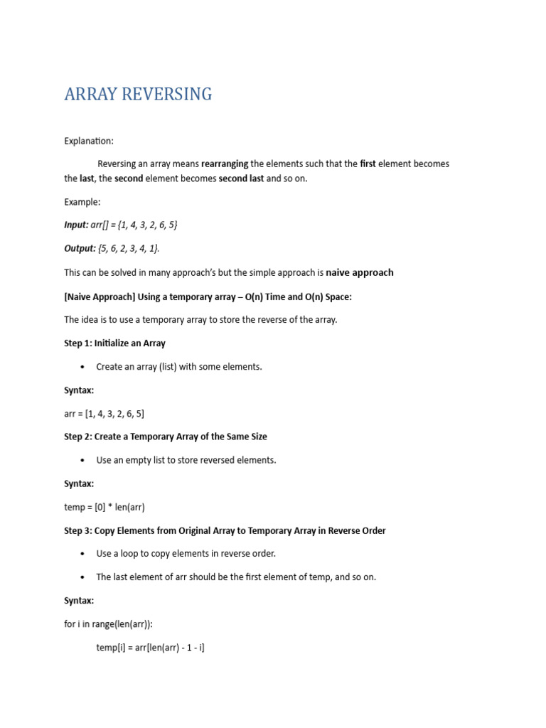 Array Reversing | PDF