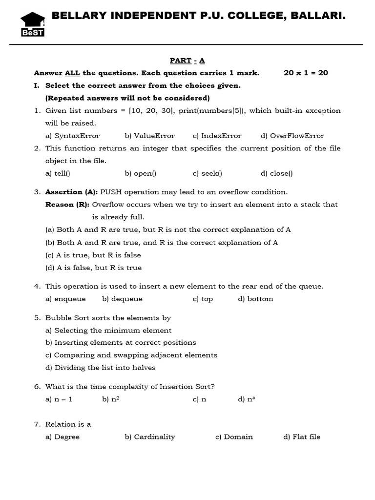 Model Question Paper 2 | PDF | Cable Television | My Sql