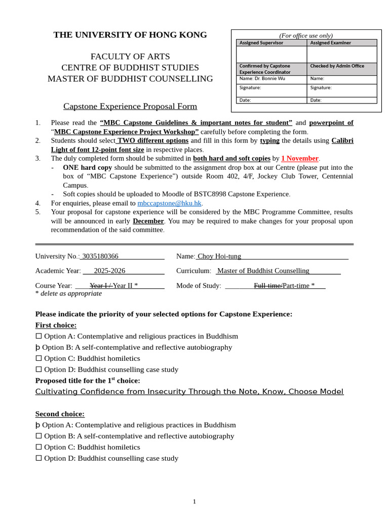 MBC Capstone Experience Proposal Form 2025-26 | PDF | Meditation | Zen