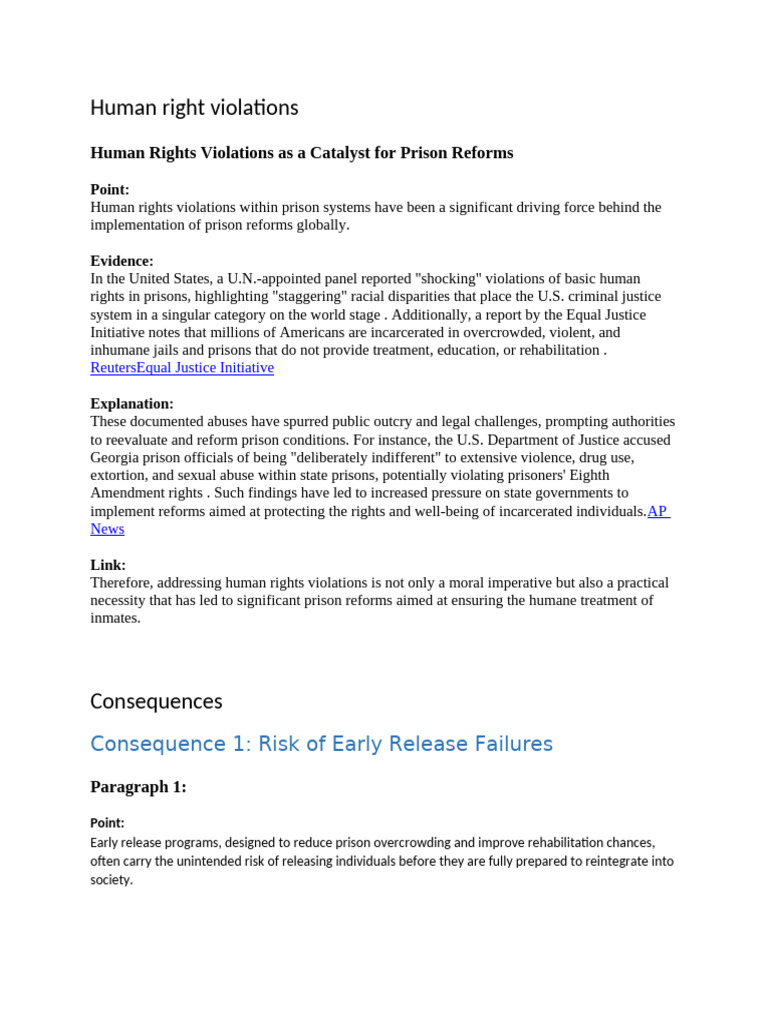 Human Right Violations | PDF | Prison | Rehabilitation (Penology)