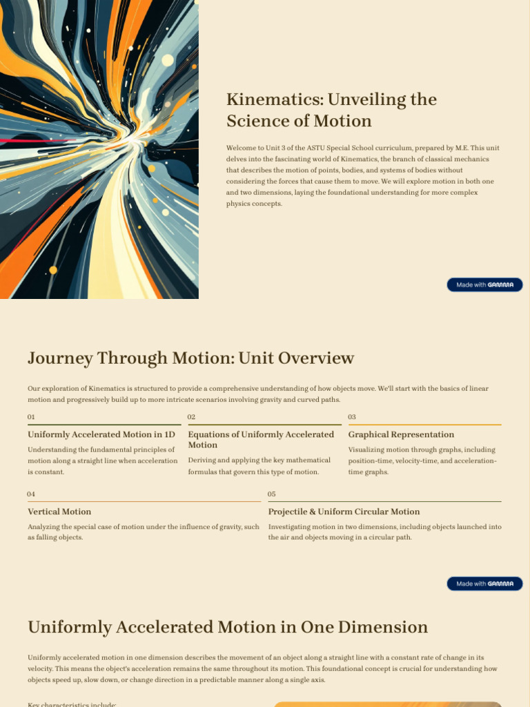 Kinematics Unveiling The Science of Motion | PDF | Acceleration ...