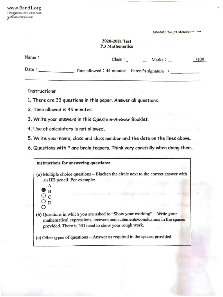 Maths P3A3 002 | PDF
