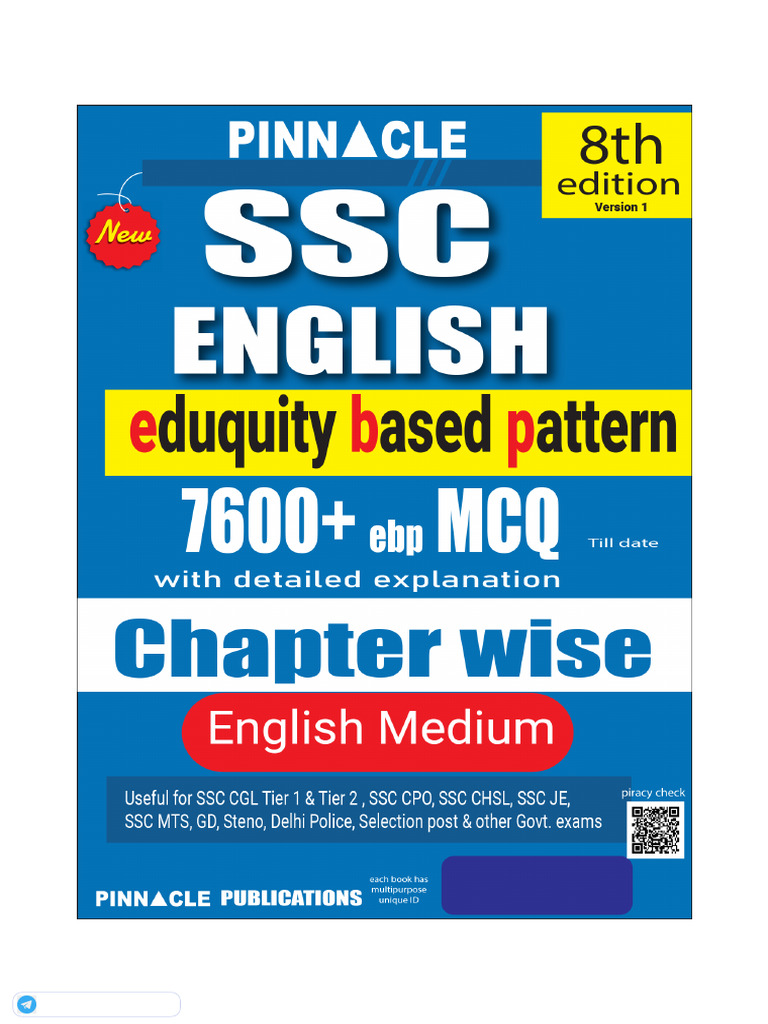 SSC English 7600 Ebp MCQ With Detailed Explaination Chapter Wise | PDF ...