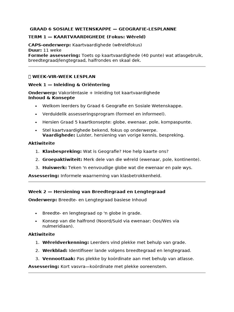 Geography Lesson Plan Term 1 2026 | PDF