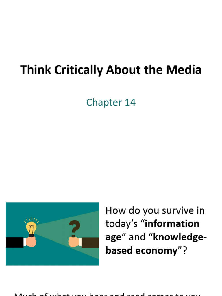 Think Critically About The Media-1 | PDF | Media Bias | News