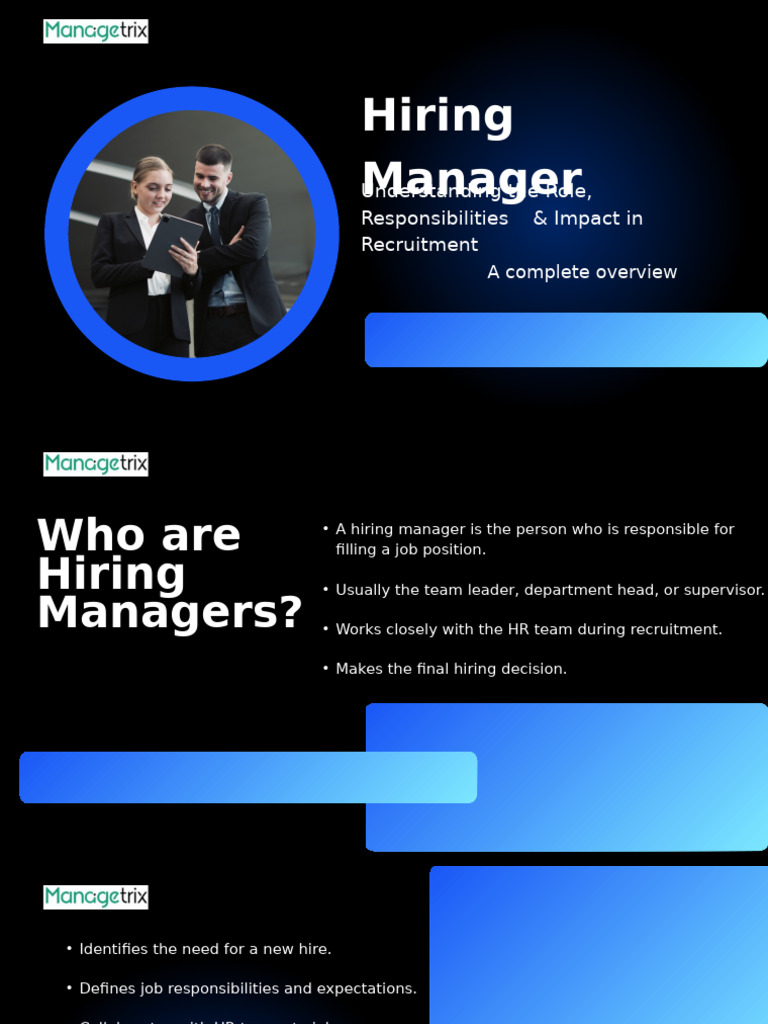 Hiring Manager | PDF | Recruitment | Industrial Organization