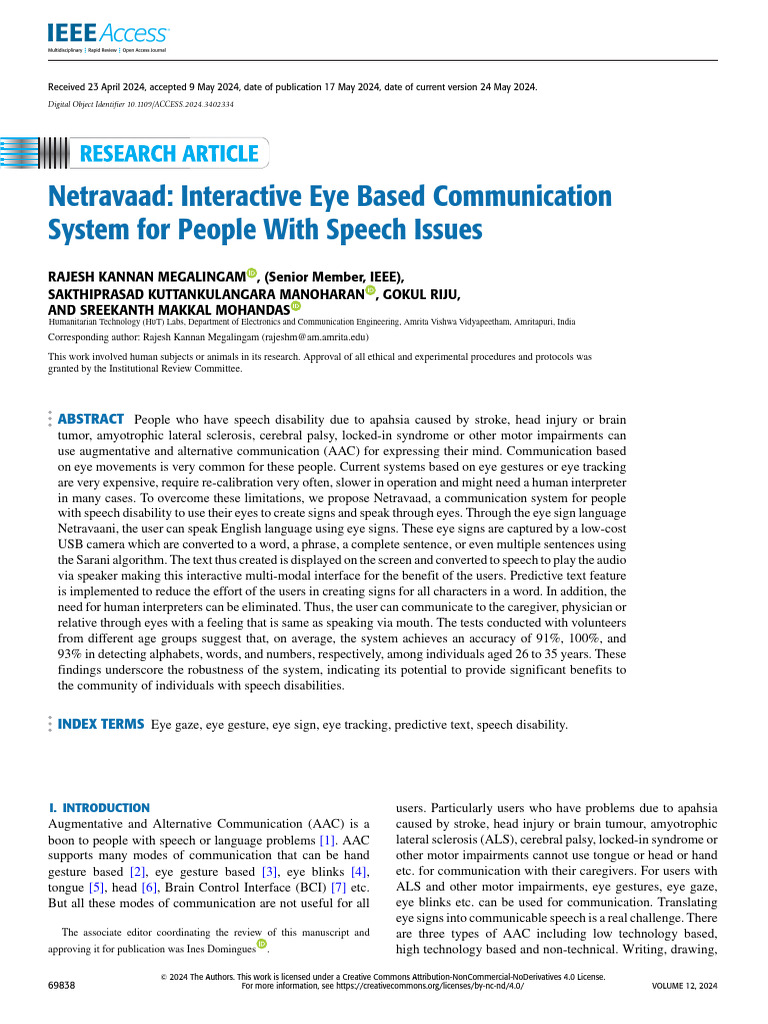 Netravaad Interactive Eye Based Communication System For People With ...