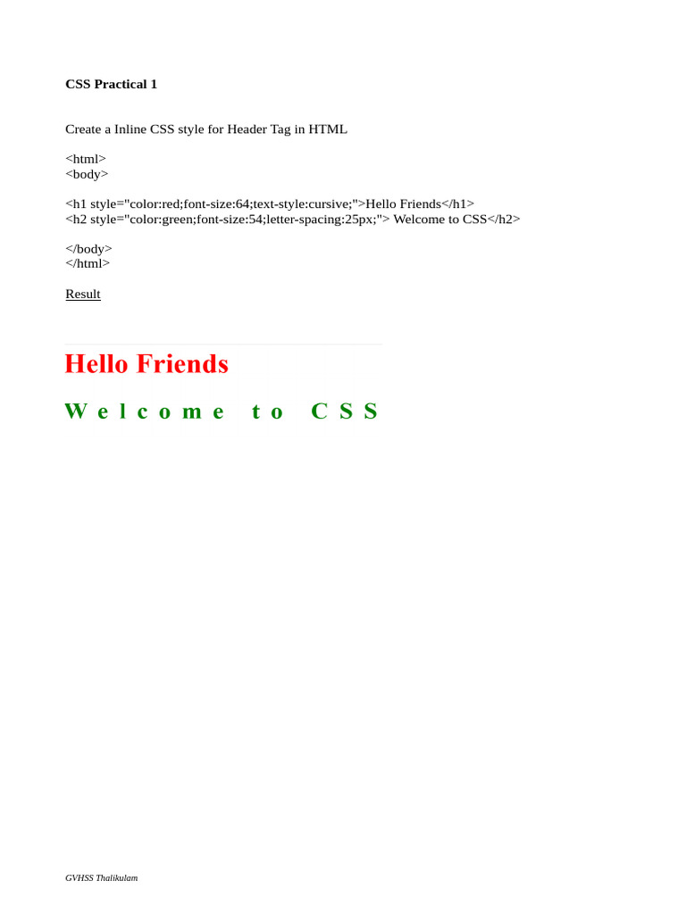 02 CSS Practical Record - PDF | PDF | Html | Html Element